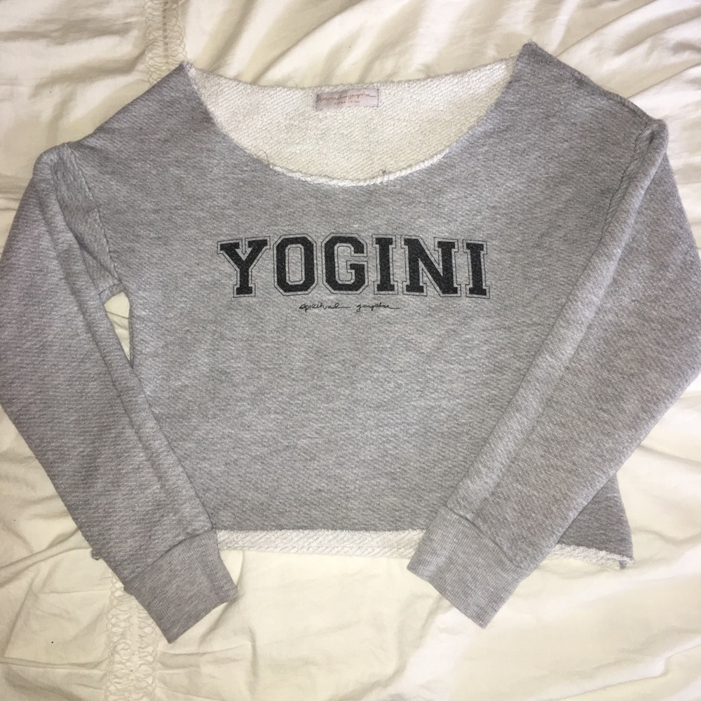 Spiritual Gangster off the shoulder crop crewnneck